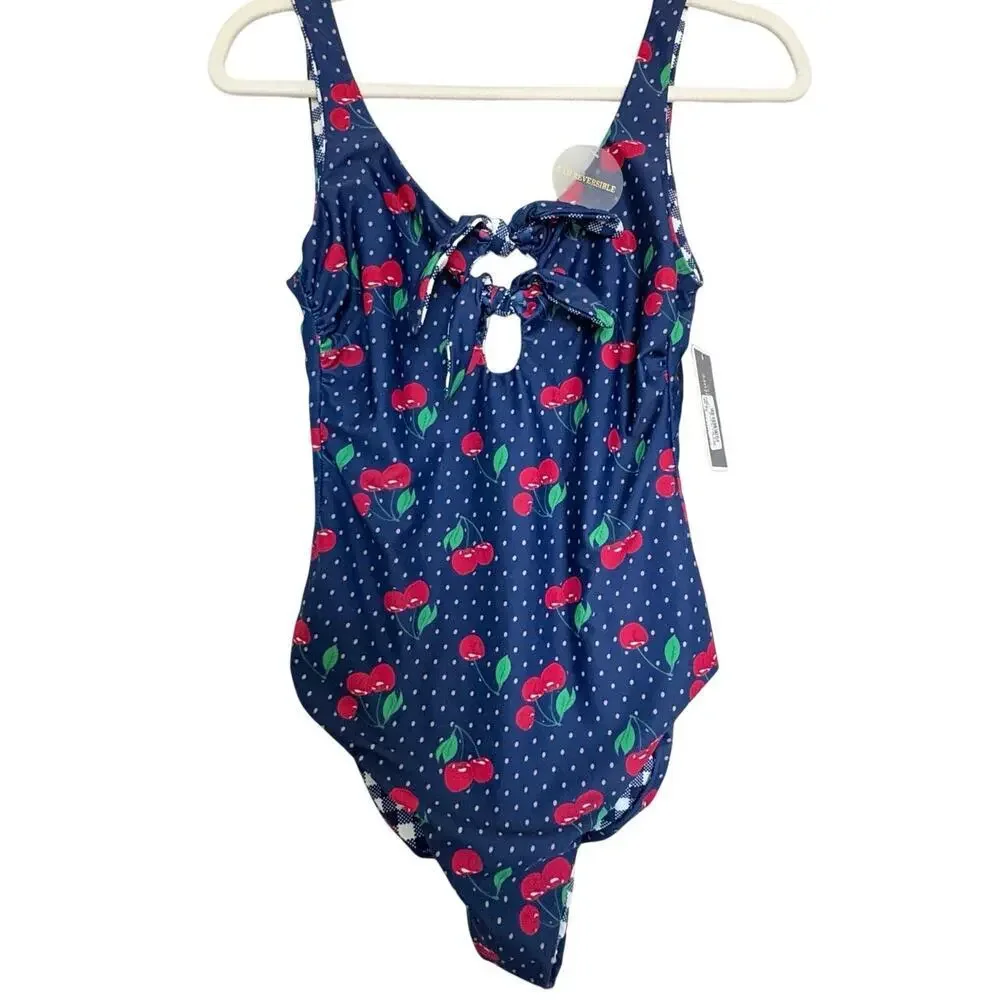 Juicy Couture BlackLabel Cherry Bomb Gingham reversible  SwimSuit S Vixen